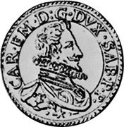 Italy Doppia Carlo Emanuele I ND (1605) T KM# 17.2 CAR EM D G DVX S coin obverse Italy Doppia Carlo Emanuele I ND (1605) T KM# 17.2 CAR EM D G DVX S coin obverse