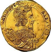 Italy Doppia Vittorio Amedeo I ND KM# 116 V. AMEDEVS. D.G. DVX. SABAVDIÆ. coin obverse Italy Doppia Vittorio Amedeo I ND KM# 116 V. AMEDEVS. D.G. DVX. SABAVDIÆ. coin obverse
