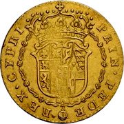 Italy Doppia Vittorio Amedeo II 1681 KM# 311 PRIN. PEDE - REX. CYPRI. coin reverse Italy Doppia Vittorio Amedeo II 1681 KM# 311 PRIN. PEDE - REX. CYPRI. coin reverse