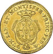 Italy Doppietta (2 Scudo Sardi) Vittorio Amedeo III. Sardinia 1773 KM# 76 DVX SAB ET MONTISFER PRINC PED & coin reverse