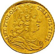 Italy Ducato Antonio Tolomeo Trivulzio Gallio 1724 KM# 34 ANT PTOLOM TRIVULTIUS coin obverse Italy Ducato Antonio Tolomeo Trivulzio Gallio 1724 KM# 34 ANT PTOLOM TRIVULTIUS coin obverse