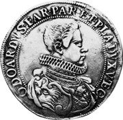 Italy Ducatone Odoardo Farnese 1626 DAV# 4118 ODOARDVS S FAR PAR ET PLA DVX V E C coin obverse Italy Ducatone Odoardo Farnese 1626 DAV# 4118 ODOARDVS S FAR PAR ET PLA DVX V E C coin obverse