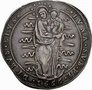 Italy Ducatone Nicolo Ramirez 1666 KM# 6 LVNA SVB PE DIBVS EIVS 1666 coin reverse Italy Ducatone Nicolo Ramirez 1666 KM# 6 LVNA SVB PE DIBVS EIVS 1666 coin reverse