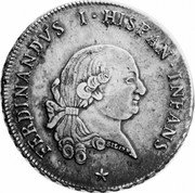 Italy Ducatone Ferdinando I di Borbone 1796 C# 15a FERDINANDVS I HISPAN INFANS coin obverse Italy Ducatone Ferdinando I di Borbone 1796 C# 15a FERDINANDVS I HISPAN INFANS coin obverse