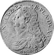 Italy Ducatone Ranuccio Farnese II 1692 DAV# 4124 RAN FAR PA P E PL A DVX VI M D C XCII coin obverse Italy Ducatone Ranuccio Farnese II 1692 DAV# 4124 RAN FAR PA P E PL A DVX VI M D C XCII coin obverse