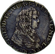 Italy Filippo Antonio Teodoro Trivulzio Stretto 1676 KM# 14 THEOD TRIVL S P I ET L MISOL... coin obverse Italy Filippo Antonio Teodoro Trivulzio Stretto 1676 KM# 14 THEOD TRIVL S P I ET L MISOL... coin obverse