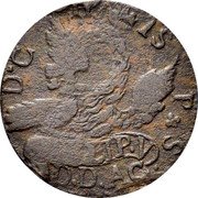 Italy Grano Filippo V 1719 DD-AC//TS KM# 96 PHILIP V DD AC DC H IS P S coin obverse Italy Grano Filippo V 1719 DD-AC//TS KM# 96 PHILIP V DD AC DC H IS P S coin obverse