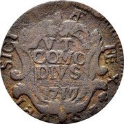 Italy Grano Filippo V 1719 DD-AC//TS KM# 96 ET SIC I L(I) (Æ)(AE) R EX VT COM(M) O DIVS coin reverse Italy Grano Filippo V 1719 DD-AC//TS KM# 96 ET SIC I L(I) (Æ)(AE) R EX VT COM(M) O DIVS coin reverse