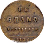 Italy Grano Ferdinando II. Bourbon 1836 KM# 258 UN GRANO SICILIANO 1836 coin reverse Italy Grano Ferdinando II. Bourbon 1836 KM# 258 UN GRANO SICILIANO 1836 coin reverse