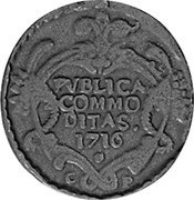 Italy Grano Vittorio Amedeo II. Sicily 1716 DD-AC//CP KM# 84 PVBLICA COMMO DITAS 1716 coin reverse Italy Grano Vittorio Amedeo II. Sicily 1716 DD-AC//CP KM# 84 PVBLICA COMMO DITAS 1716 coin reverse