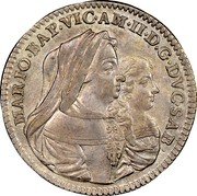 Italy Lira Vittorio Amedeo II 1676 KM# 291 MARI IO BAP VIC AM II D G DVC SAB coin obverse Italy Lira Vittorio Amedeo II 1676 KM# 291 MARI IO BAP VIC AM II D G DVC SAB coin obverse