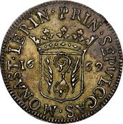 Italy Luigini (Liguino) Seborga Commune 1669 KM# 7 MONAST LERIN PRIN SEPVL C CAS 16 69 coin reverse Italy Luigini (Liguino) Seborga Commune 1669 KM# 7 MONAST LERIN PRIN SEPVL C CAS 16 69 coin reverse