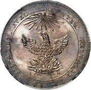 Italy Oncia Carlo III 1732 CP//SM KM# 131 OBLITA EX AVRO ARGENTEA RESVRGIT S M 1732 coin reverse Italy Oncia Carlo III 1732 CP//SM KM# 131 OBLITA EX AVRO ARGENTEA RESVRGIT S M 1732 coin reverse