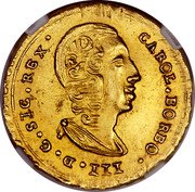 Italy Oncia Carlo. Sicily 1735 KM# 152 CAROL BORBO III D G SIC REX coin obverse Italy Oncia Carlo. Sicily 1735 KM# 152 CAROL BORBO III D G SIC REX coin obverse