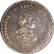 Italy Oncia Ferdinando III 1785 GLC KM# 207 FERDINANDVS D G SICIL ET HIER REX 1785 coin obverse Italy Oncia Ferdinando III 1785 GLC KM# 207 FERDINANDVS D G SICIL ET HIER REX 1785 coin obverse