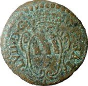 Italy Quattrino Piombino 1693 KM# 25 D IO BAT LVD D G coin obverse Italy Quattrino Piombino 1693 KM# 25 D IO BAT LVD D G coin obverse