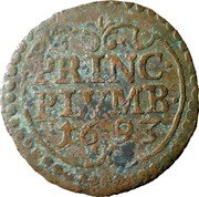 Italy Quattrino Piombino 1693 KM# 25 PRINC PLVMB 1693 coin reverse Italy Quattrino Piombino 1693 KM# 25 PRINC PLVMB 1693 coin reverse