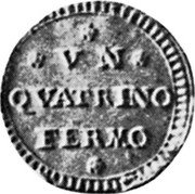Italy Quattrino Fermo Coinage 1798 KM# 6 VNA QUATTRINO FERMO coin reverse Italy Quattrino Fermo Coinage 1798 KM# 6 VNA QUATTRINO FERMO coin reverse