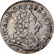 Italy Reale Vittorio Amedeo II 1727 KM# 9 VIC AM D G REX SAR CY ET IE coin obverse Italy Reale Vittorio Amedeo II 1727 KM# 9 VIC AM D G REX SAR CY ET IE coin obverse
