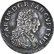 Italy Reale Carlo Emanuele III 1732 KM# 20 CAR EM D G R SAR CYP ETIER coin obverse Italy Reale Carlo Emanuele III 1732 KM# 20 CAR EM D G R SAR CYP ETIER coin obverse