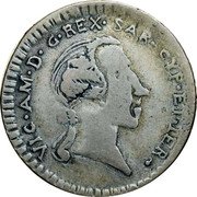 Italy Reale (Victorio Amedeo III) KM# 90 VIC AM D G REX SAR CYP ET IER coin obverse Italy Reale (Victorio Amedeo III) KM# 90 VIC AM D G REX SAR CYP ET IER coin obverse