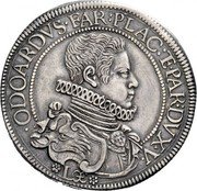 Italy Scudo Odardo Farnese (1626) LX MDCXXVI KM# 12.1 ODOARDVS FAR PLAC ET PAR DVX V LX coin obverse Italy Scudo Odardo Farnese (1626) LX MDCXXVI KM# 12.1 ODOARDVS FAR PLAC ET PAR DVX V LX coin obverse