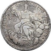 Italy Scudo Pius VI 1780 KM# 10 AVXILIVM DE SANCTO 1780 A coin reverse Italy Scudo Pius VI 1780 KM# 10 AVXILIVM DE SANCTO 1780 A coin reverse