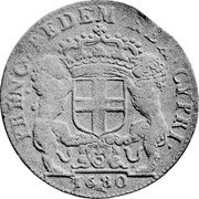 Italy Scudo Bianco Vittorio Amedeo II 1680 KM# 308 PRINC PEDEM REX CYPRI 1680 coin reverse Italy Scudo Bianco Vittorio Amedeo II 1680 KM# 308 PRINC PEDEM REX CYPRI 1680 coin reverse