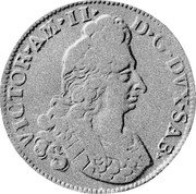 Italy Scudo Bianco Vittorio Amedeo II 1711 KM# 355 VICTOR AM II D G DVX SAB coin obverse Italy Scudo Bianco Vittorio Amedeo II 1711 KM# 355 VICTOR AM II D G DVX SAB coin obverse