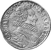 Italy Scudo Carlo Emanuele I ND (1620) KM# 68 CAROLVS EM D G DVX SAB P P ET C coin obverse Italy Scudo Carlo Emanuele I ND (1620) KM# 68 CAROLVS EM D G DVX SAB P P ET C coin obverse