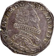 Italy Scudo Carlo Emanuele I ND (1620) KM# 67 CAROLUS EM D G DUX SAB P P E C coin obverse Italy Scudo Carlo Emanuele I ND (1620) KM# 67 CAROLUS EM D G DUX SAB P P E C coin obverse