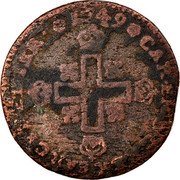 Italy Soldo Carlo Emanuele III 1749 KM# 16 CAR EM D G REX SAR CYP ET IER 1749 coin obverse Italy Soldo Carlo Emanuele III 1749 KM# 16 CAR EM D G REX SAR CYP ET IER 1749 coin obverse