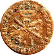 Italy Soldo (Carlo Emanuele III) KM# 55 DVX SAB ET MONTISF PRINC PED coin reverse Italy Soldo (Carlo Emanuele III) KM# 55 DVX SAB ET MONTISF PRINC PED coin reverse