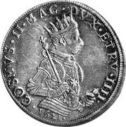 Italy Tallero Cosimo II. Pisa 1621 KM# 16.4 COSMVS II MAG DVX ETRV IIII coin obverse Italy Tallero Cosimo II. Pisa 1621 KM# 16.4 COSMVS II MAG DVX ETRV IIII coin obverse