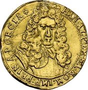 Italy Zecchino Hannibal Alfonso Emanuele 1704 KM# 1 HAN ALP EM SA ROM IMP PRIN A PORCIA coin obverse Italy Zecchino Hannibal Alfonso Emanuele 1704 KM# 1 HAN ALP EM SA ROM IMP PRIN A PORCIA coin obverse