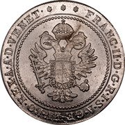 Italy 1-1/2 Lira (30 Soldi) Francesco I Lorraine 1802 A KM# 793 FRANC II D G R I S A GE HV BO REX A A D VENET coin obverse Italy 1-1/2 Lira (30 Soldi) Francesco I Lorraine 1802 A KM# 793 FRANC II D G R I S A GE HV BO REX A A D VENET coin obverse