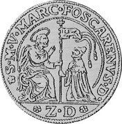Italy 1/2 Ducato Marco Foscarini 1762 ZD KM# 637 S M V MARC FOSCARENVS D Z D coin obverse Italy 1/2 Ducato Marco Foscarini 1762 ZD KM# 637 S M V MARC FOSCARENVS D Z D coin obverse