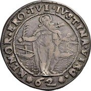 Italy 62 Soldi Francesco Molin 1646 MB KM# 206 62 MEMOR ERO TVI IVSTINA VI coin reverse