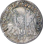Italy 62 Soldi Giovanni Pesaro 1658 KM# 287 S M VEN IOAN PISAVRO D coin obverse Italy 62 Soldi Giovanni Pesaro 1658 KM# 287 S M VEN IOAN PISAVRO D coin obverse