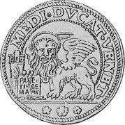 Italy 1/2 Ducato Francesco Loredan ND GAC KM# 608 MEDI DVCAT VENET coin reverse Italy 1/2 Ducato Francesco Loredan ND GAC KM# 608 MEDI DVCAT VENET coin reverse