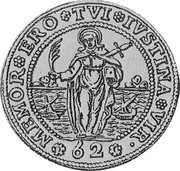 Italy 1/2 Ducatone (62 Soldi) (Alvise Mocenigo IV) KM# 661 MEMOR ERO TVI IVSTINA VIR 62 coin reverse Italy 1/2 Ducatone (62 Soldi) (Alvise Mocenigo IV) KM# 661 MEMOR ERO TVI IVSTINA VIR 62 coin reverse