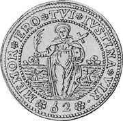 Italy 1/2 Ducatone (62 Soldi) Francesco Erizzo ND GAC KM# 609 MEMOR ERO TVI IVSTINA VIR 62 coin reverse Italy 1/2 Ducatone (62 Soldi) Francesco Erizzo ND GAC KM# 609 MEMOR ERO TVI IVSTINA VIR 62 coin reverse