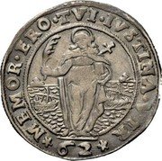 Italy 1/2 Ducatone (62 Soldi) St. Justina. Domenico Contarini ND GD KM# 305 MEMOR ERO TVI IVSTINA VIR(G) 62 coin reverse Italy 1/2 Ducatone (62 Soldi) St. Justina. Domenico Contarini ND GD KM# 305 MEMOR ERO TVI IVSTINA VIR(G) 62 coin reverse