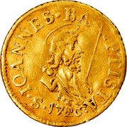 Italy 1/2 Florino Giovanni Gaston 1726 FR# 329 S IOANNES BA PTISTA 1726 coin reverse Italy 1/2 Florino Giovanni Gaston 1726 FR# 329 S IOANNES BA PTISTA 1726 coin reverse