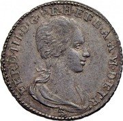 Italy 1/2 Paolo (4 Crazie) Ferdinando III 1792 C# 33 FERD III D G P R H ET B A A M D ETR coin obverse Italy 1/2 Paolo (4 Crazie) Ferdinando III 1792 C# 33 FERD III D G P R H ET B A A M D ETR coin obverse