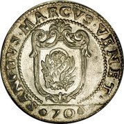 Italy 1/2 Scudo (70 Soldi; 3 Lire) Marco Foscarini 1762 ZD Reverse legend with normal N's. KM# 639 SANCTVS MARCVS VENET 70 coin reverse