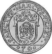 Italy 1/2 Scudo (70 Soldi; 3 Lire) Foliated Cross. Lodovico Manin 1789 GF KM# 745 SANCTVS MARCVS VENET 70 coin reverse