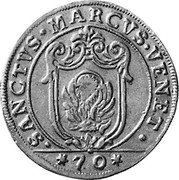 Italy 1/2 Scudo (70 Soldi; 3 Lire) (Alvise Mocenigo IV) KM# 662 SANCTVS MARCVS VENET 70 coin reverse Italy 1/2 Scudo (70 Soldi; 3 Lire) (Alvise Mocenigo IV) KM# 662 SANCTVS MARCVS VENET 70 coin reverse