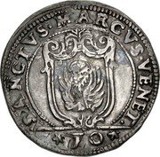 Italy 1/2 Scudo (70 Soldi; 3 Lire) Foliated Cross. Domenico Contarini ND DG KM# 306 SANCTVS MARCVS VENET 70 coin reverse Italy 1/2 Scudo (70 Soldi; 3 Lire) Foliated Cross. Domenico Contarini ND DG KM# 306 SANCTVS MARCVS VENET 70 coin reverse
