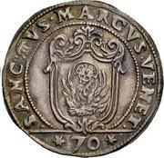 Italy 1/2 Scudo (70 Soldi; 3 Lire) Foliated Cross. Francesco Molin ND ZAZ KM# 207 SANCTVS MARCVS VENET 70 coin reverse Italy 1/2 Scudo (70 Soldi; 3 Lire) Foliated Cross. Francesco Molin ND ZAZ KM# 207 SANCTVS MARCVS VENET 70 coin reverse